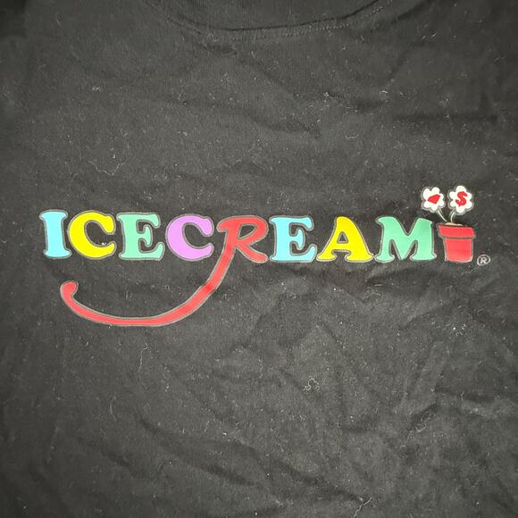 ICECREAM Black Graphic Logo T-Shirt Streetwear BBC Brand Tee XL (Pre-Owned) - Picture 5 of 8